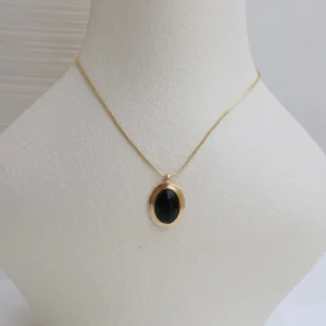 Natural Black Onyx Stone Necklace